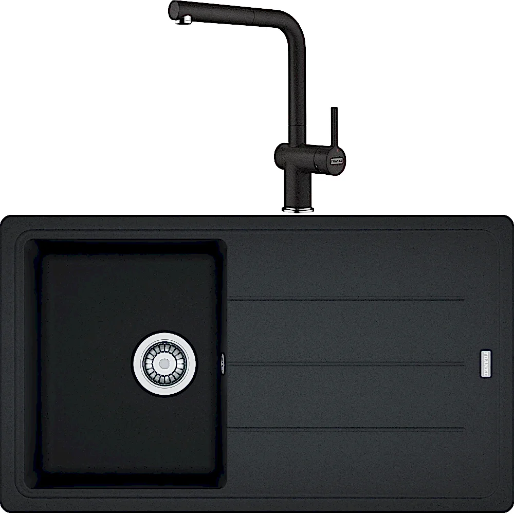 Franke Basis Bfg 611-86 Granit Eviye + Active Plus Doccia 2.0 Armatür (Nero) Hemen Al