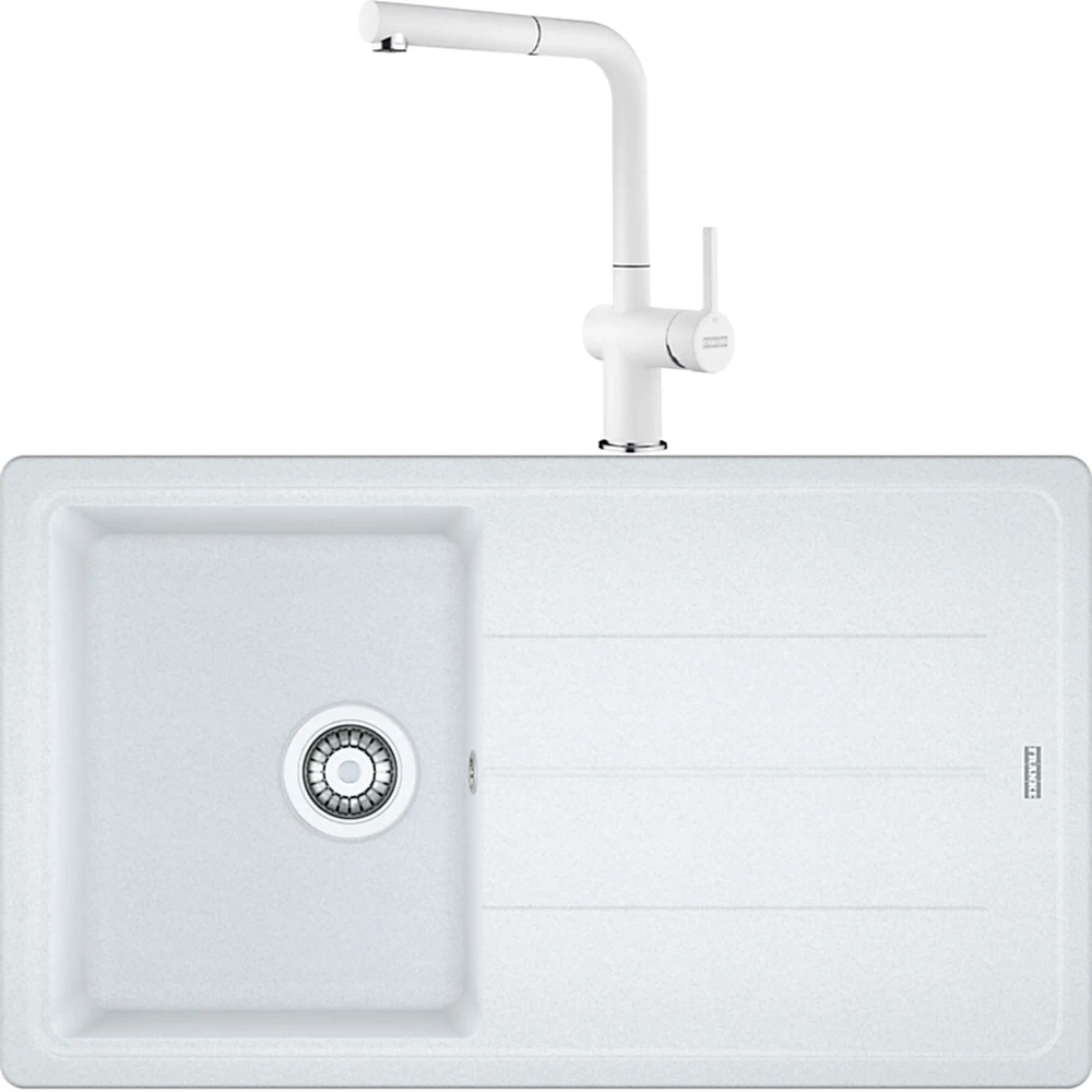 Franke Basis Bfg 611-86 Granit Eviye + Active Plus Doccia 2.0 Armatür (Bianco) Hemen Al