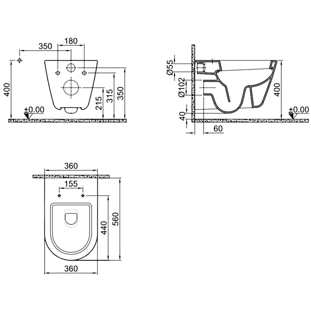 Kale Dove 2.0 Kanalsız Asma Klozet + Ultra Slim Yavaş Kapanan Klozet Kapağı (Siyah) Hemen Al