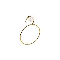 Pomd'or Equilibrium 25,5 Cm Mat Beyaz-Altın Halka Havluluk