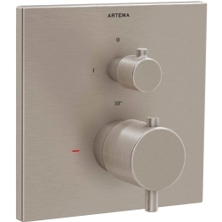 Artema AquaHeat Square Fırçalanmış Nikel Ankastre Termostatik Banyo Bataryası - A4326834