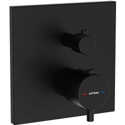 Artema AquaHeat Square Mat Siyah Ankastre Termostatik Banyo Bataryası - A4326836