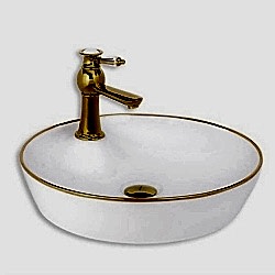 Lena E-4044A Beyaz Gold Tezgah Üstü Lavabo
