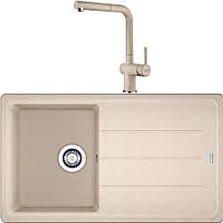 Franke Basis Bfg 611-86 Granit Eviye + Active Plus Doccia 2.0 Armatür (Avena)