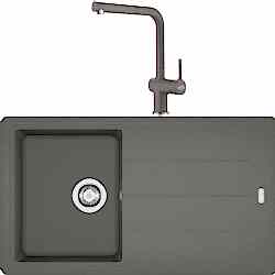 Franke Basis Bfg 611-86 Granit Eviye + Active Plus Doccia 2.0 Armatür (Stone Grey)