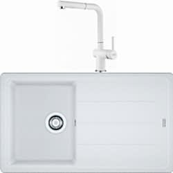 Franke Basis Bfg 611-86 Granit Eviye + Active Plus Doccia 2.0 Armatür (Bianco)