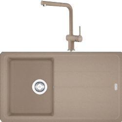 Franke Basis Bfg 611-86 Granit Eviye + Active Plus Doccia 2.0 Armatür (Oyster)