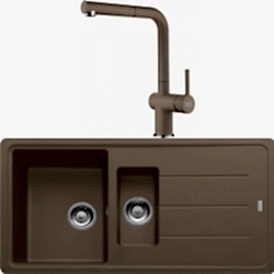 Franke Basis Bfg 651-97 1,5 Gözlü Granit Evye + Active Plus Doccia 2.0 Armatür (Oyster)