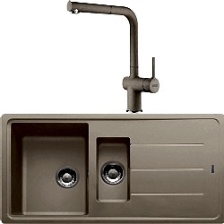 Franke Basis Bfg 651-97 1,5 Gözlü Granit Evye + Active Plus Doccia 2.0 Armatür (Sahara)