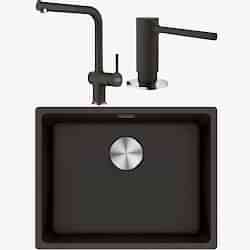 Franke Maris MRG 110-52 Granit Evye + Active Plus Doccia 2.0 Armatür + Sıvı Sabunluk (Slate Grey)