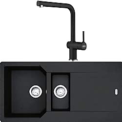 Franke Urban Ubg 651-100 1,5 Gözlü Granit Evye + Active Plus Doccia 2.0 Armatür (Nero)