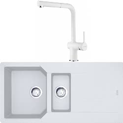 Franke Urban Ubg 651-100 1,5 Gözlü Granit Evye + Active Plus Doccia 2.0 Armatür (Bianco)