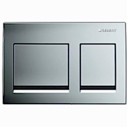 Geberit Alpha15 Çift Basmalı Mat Krom Kumanda Kapağı