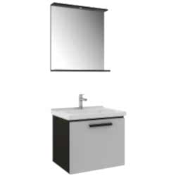 Kale Gris 65 Cm Siyah-Gri Banyo Dolabı Takımı