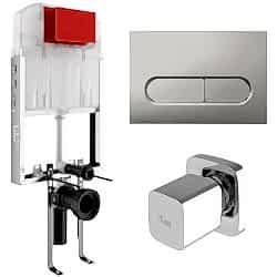 Kale Triton 3/6L Duvar İçi Gömme Rezervuar + Capsule Mat Krom Panel + V200 Ankastre Stop Valf