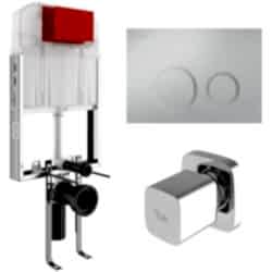 Kale Triton 3/6L Duvar İçi Gömme Rezervuar + Corro Parlak Krom Panel + V200 Ankastre Stop Valf