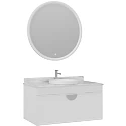 Orka Molino 100 Cm Beyaz Banyo Dolabı Takımı (Krom Kulp)