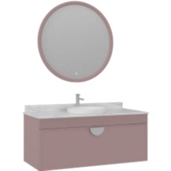 Orka Molino 120 Cm Pudra Banyo Dolabı Takımı (Krom Kulp)