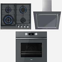 Teka Urban 60 Cm Stone Grey Ankastre Set (Ocak-Fırın-Davlumbaz)