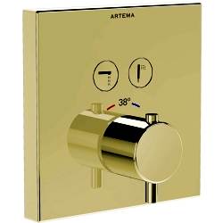 Artema AquaControl Square Soft Altın Ankastre Termostatik Banyo Bataryası - A4274674